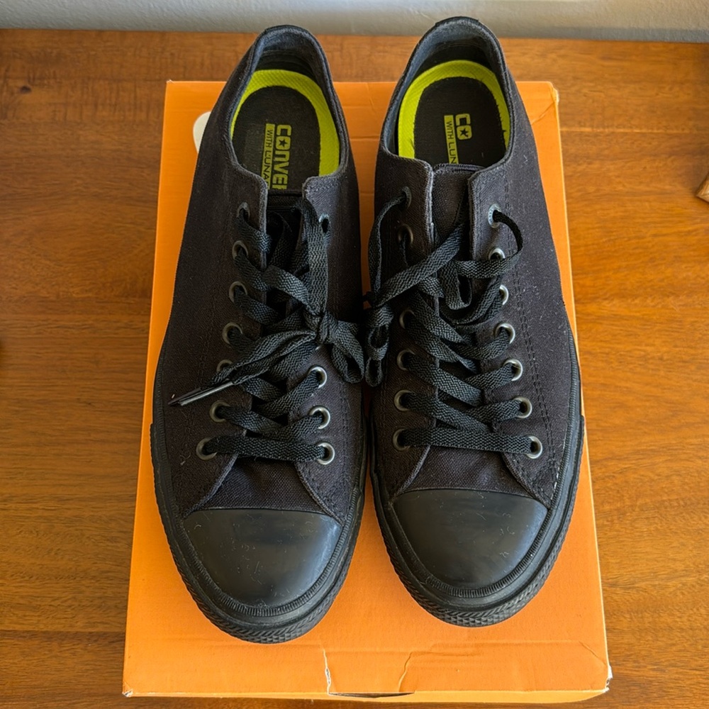 Converse low tops all black size 10 mens